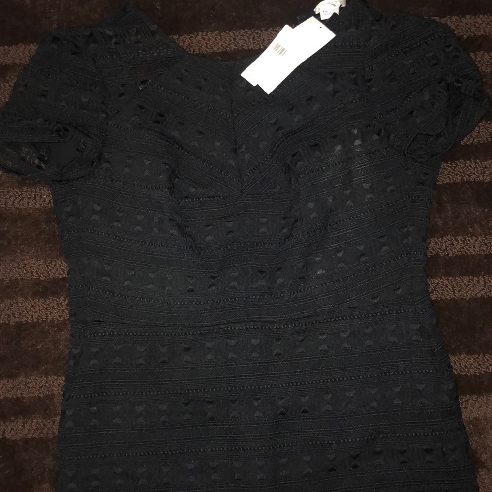 Anthropologie Midi lace black dress